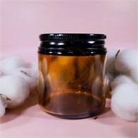 Баночка для свечей, темное стекло, черная металлическая крышка, 120 мл 0_Z014-120:FP