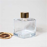 Флакон для аромадиффузора, 140мл, квадрат (золотистый) 0_D002-140-GOLD