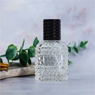 Атомайзер, 28мл, узорное стекло, черная крышка/пластик 0_S012-28 BLACK