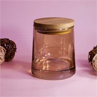 зак_Баночка для свечей, янтарное стекло, бамбуковая крышка, 250 мл 0_Z020-250