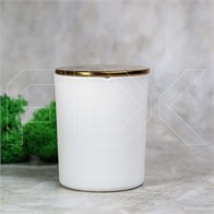 УЦЕНКА-Баночка для свечей, белое матовое стекло, металлическая крышка, 170 мл UCENKA-Z010-170:EZ