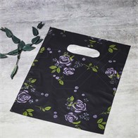 Пакет "Цветы на черном фоне" 15х20 (кратно 100) PR167-15x20:PP