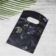 Пакет "Цветы на черном фоне" 9х15 (кратно 50) PR167-9x15:PP