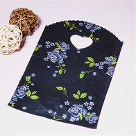 Пакет "Цветы на черном фоне" 13х21 (кратно 50) PR167-13x21:PP