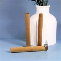 Деревянный фитиль для свечей, круглый, с держателем, 10x80 мм (кратно 20) DF002-10x80:GE