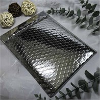 Металлизированные конверты с пузырчатой пленкой, 18х23 см, серебристые (кратно 50) KV302-18X23:BN