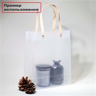 Пакет подарочный, вертикальный, с бежевыми ручками, 24.5х19.5х9.5, 390 мкм PK001-24.5x19.5:LM