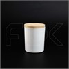 Матовая белая баночка для свечей, бамбуковая крышка, 150 мл 0_Z005-150 WHITE - фото 19571