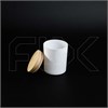 Матовая белая баночка для свечей, бамбуковая крышка, 150 мл 0_Z005-150 WHITE - фото 19572